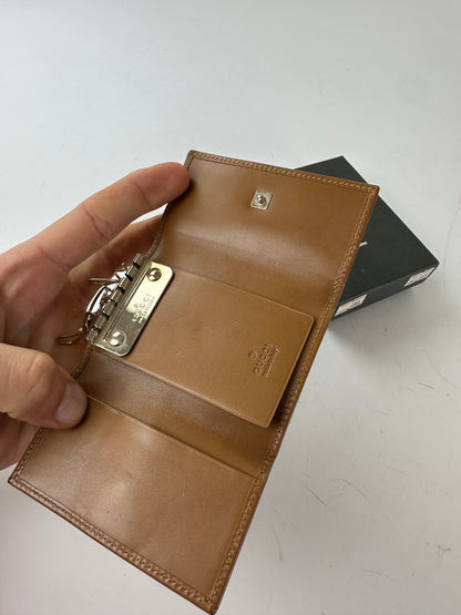 Vintage Gucci GG Leather Key Holder Brown