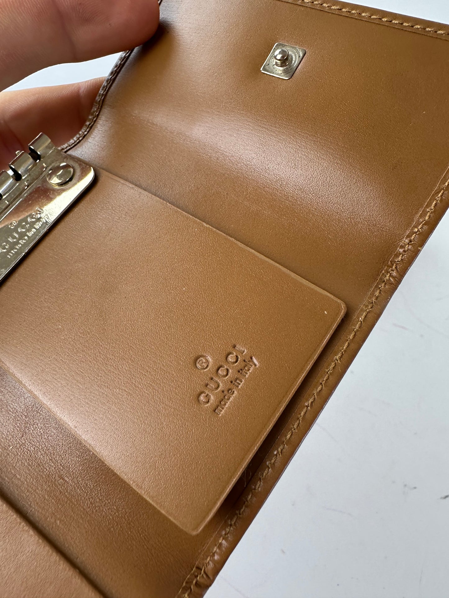 Vintage Gucci GG Leather Key Holder Brown