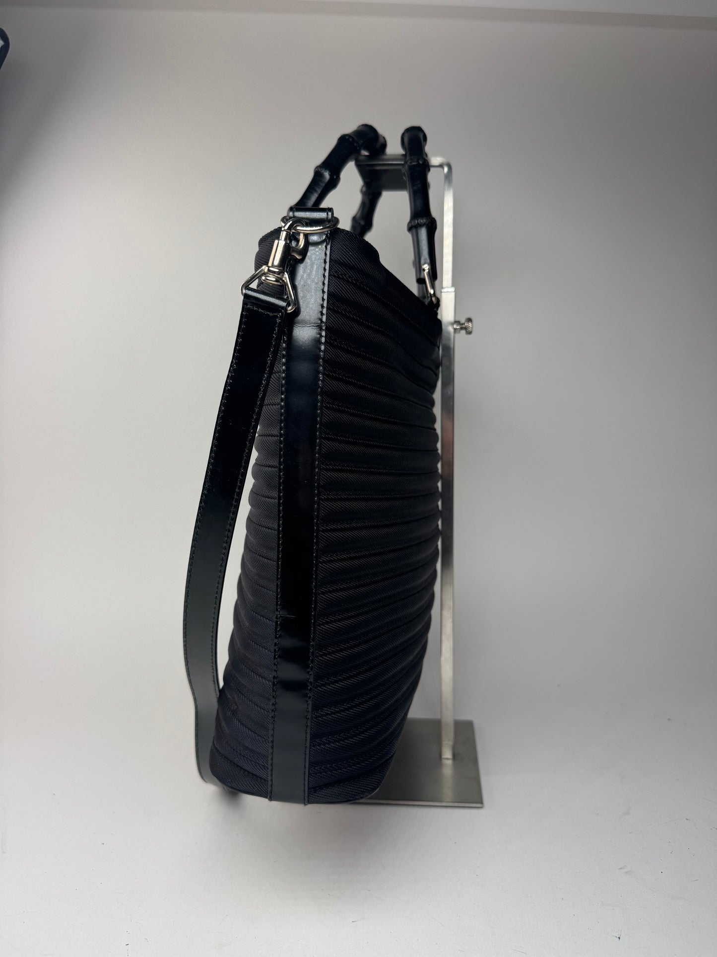 Vintage Gucci 2 Way Bamboo Bag black