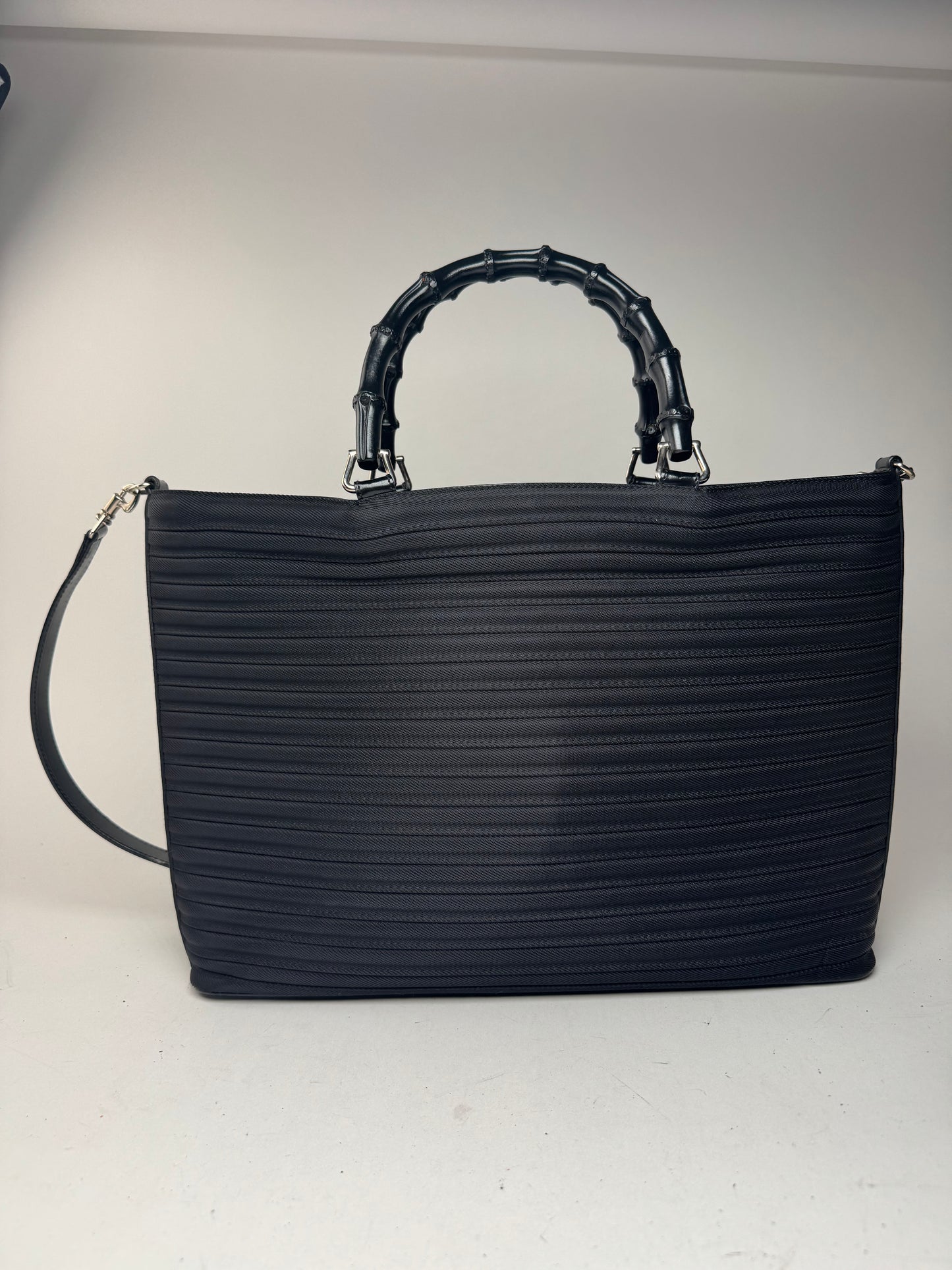 Vintage Gucci 2 Way Bamboo Bag black