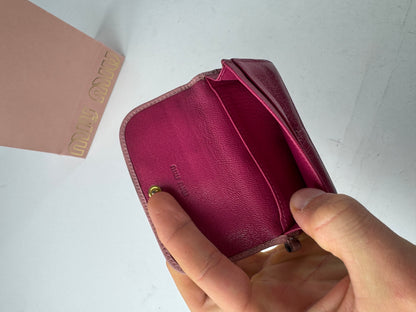 Vintage Miu Miu Leather Card Holder Pink Purple
