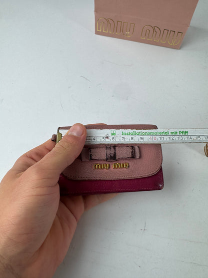 Vintage Miu Miu Leather Card Holder Pink Purple