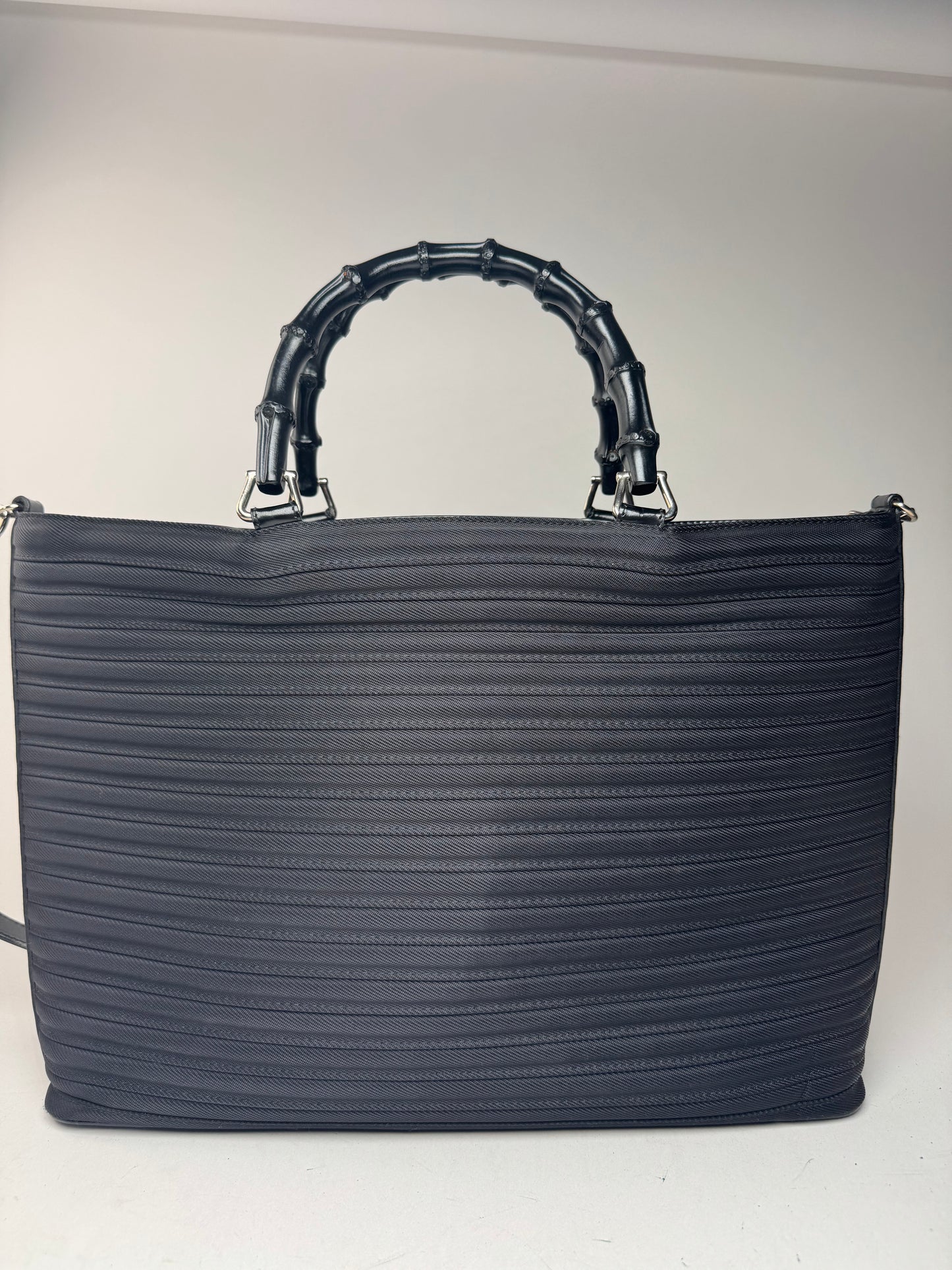 Vintage Gucci 2 Way Bamboo Bag black