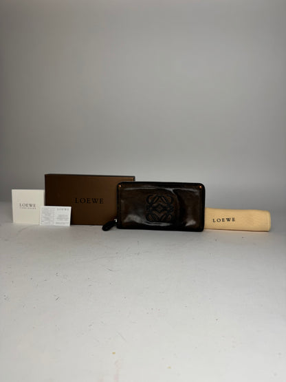 Vintage Loewe Madrid Anagram Leather Wallet Brown