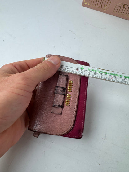 Vintage Miu Miu Leather Card Holder Pink Purple
