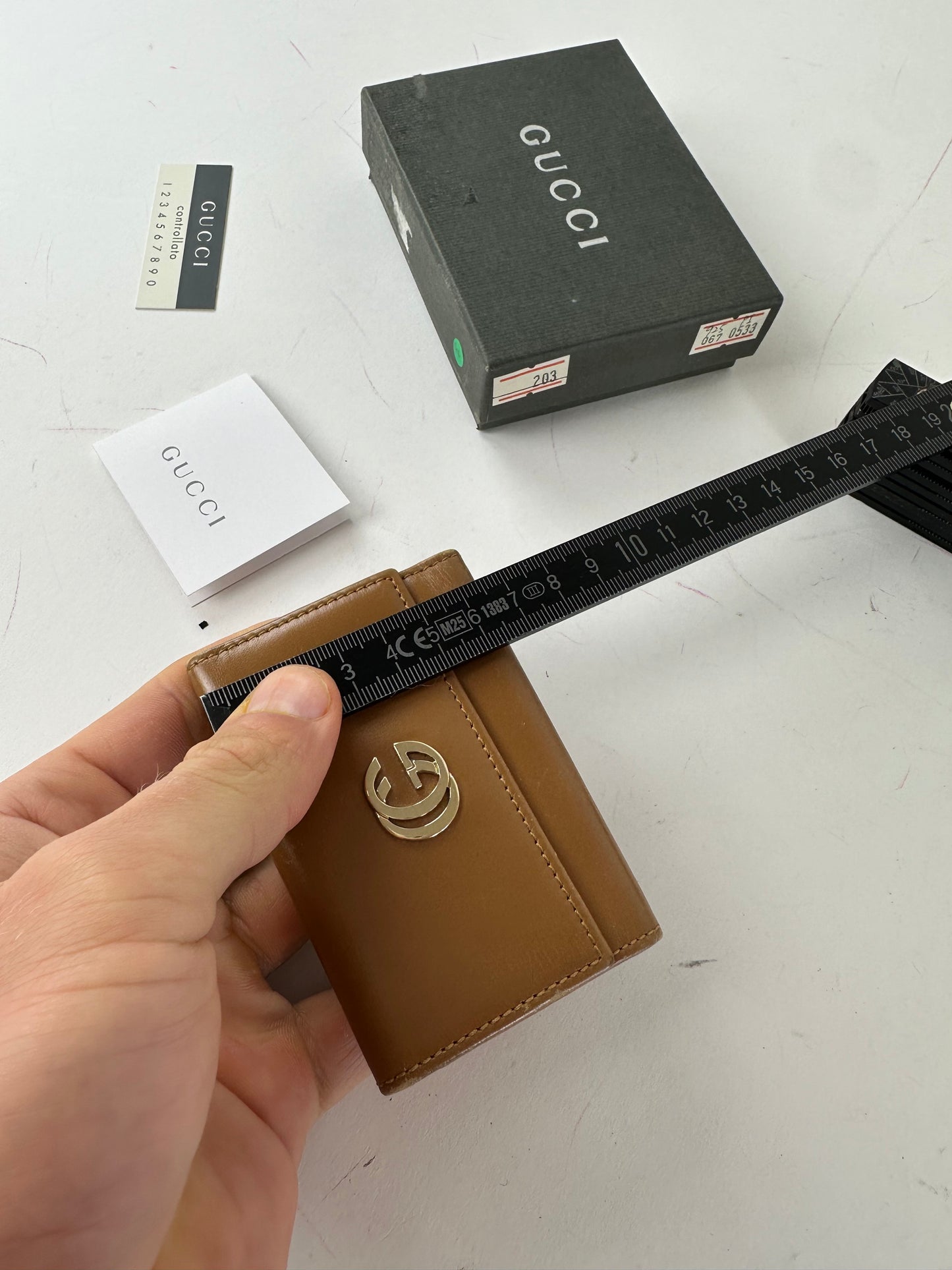 Vintage Gucci GG Leather Key Holder Brown