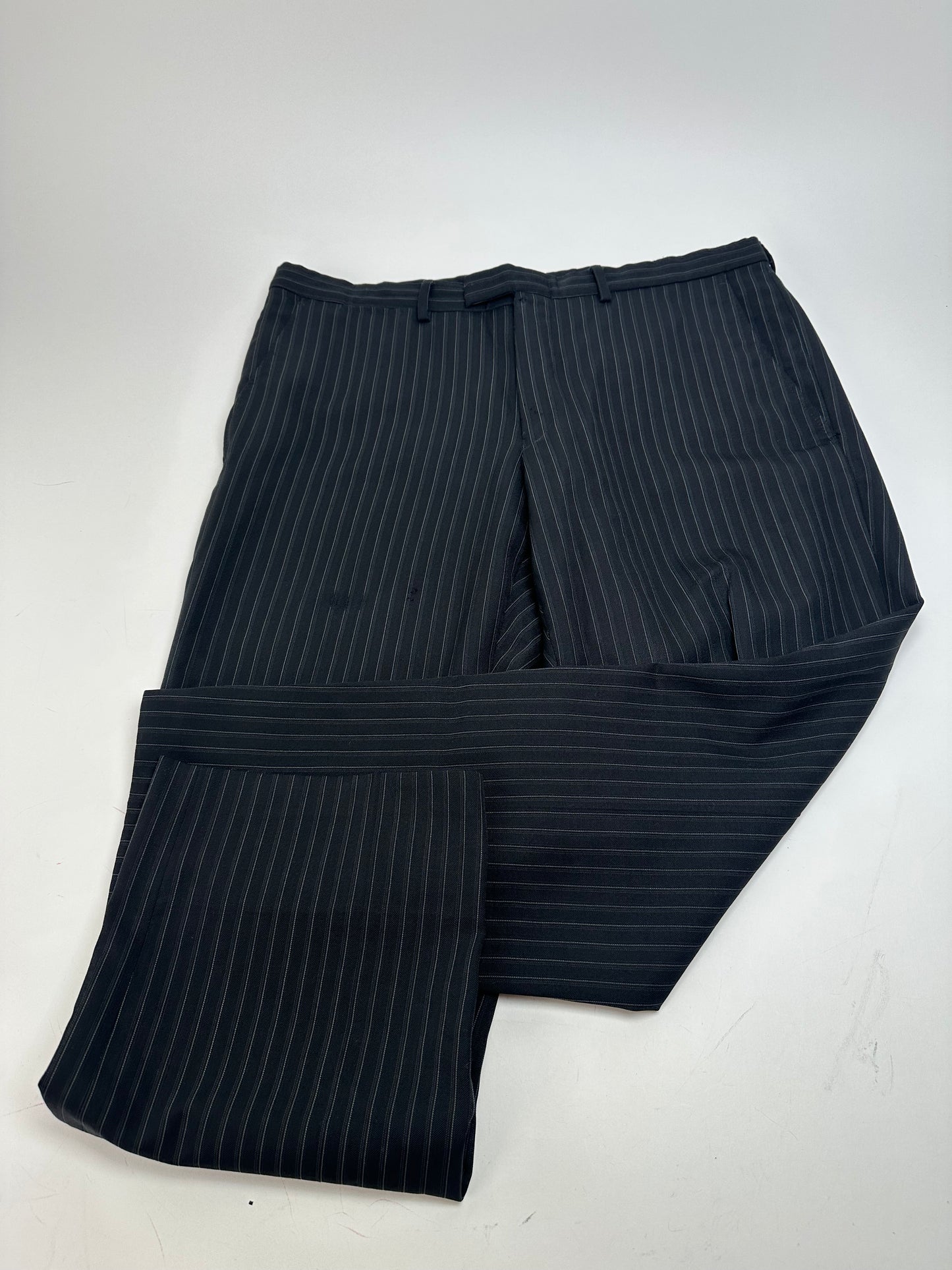 Vintage Gucci Wool Pinstripe Trousers Black M