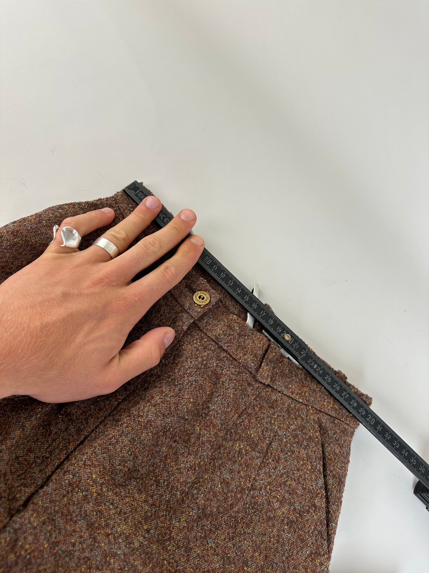 Vintage Chloe Wool Trousers Rust Brown Cream M