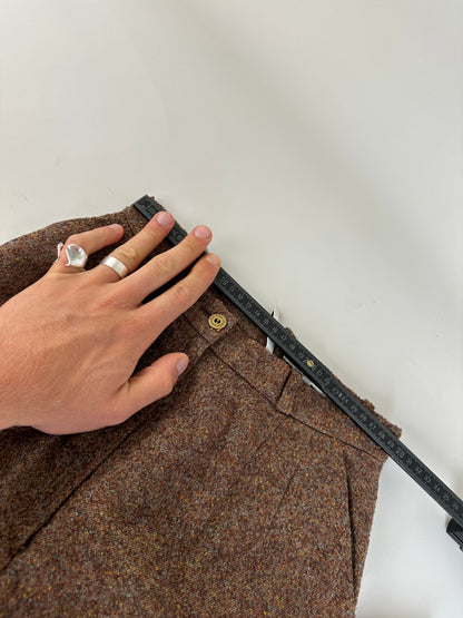 Vintage Chloe Wool Trousers Rust Brown Cream M