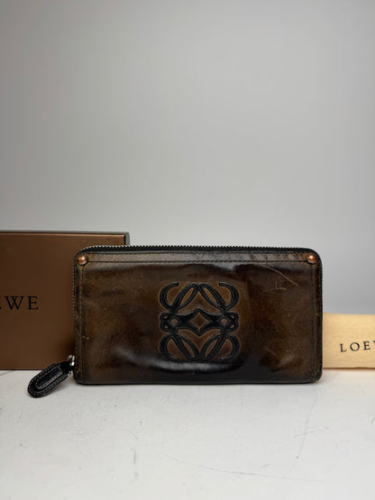 Vintage Loewe Madrid Anagram Leather Wallet Brown