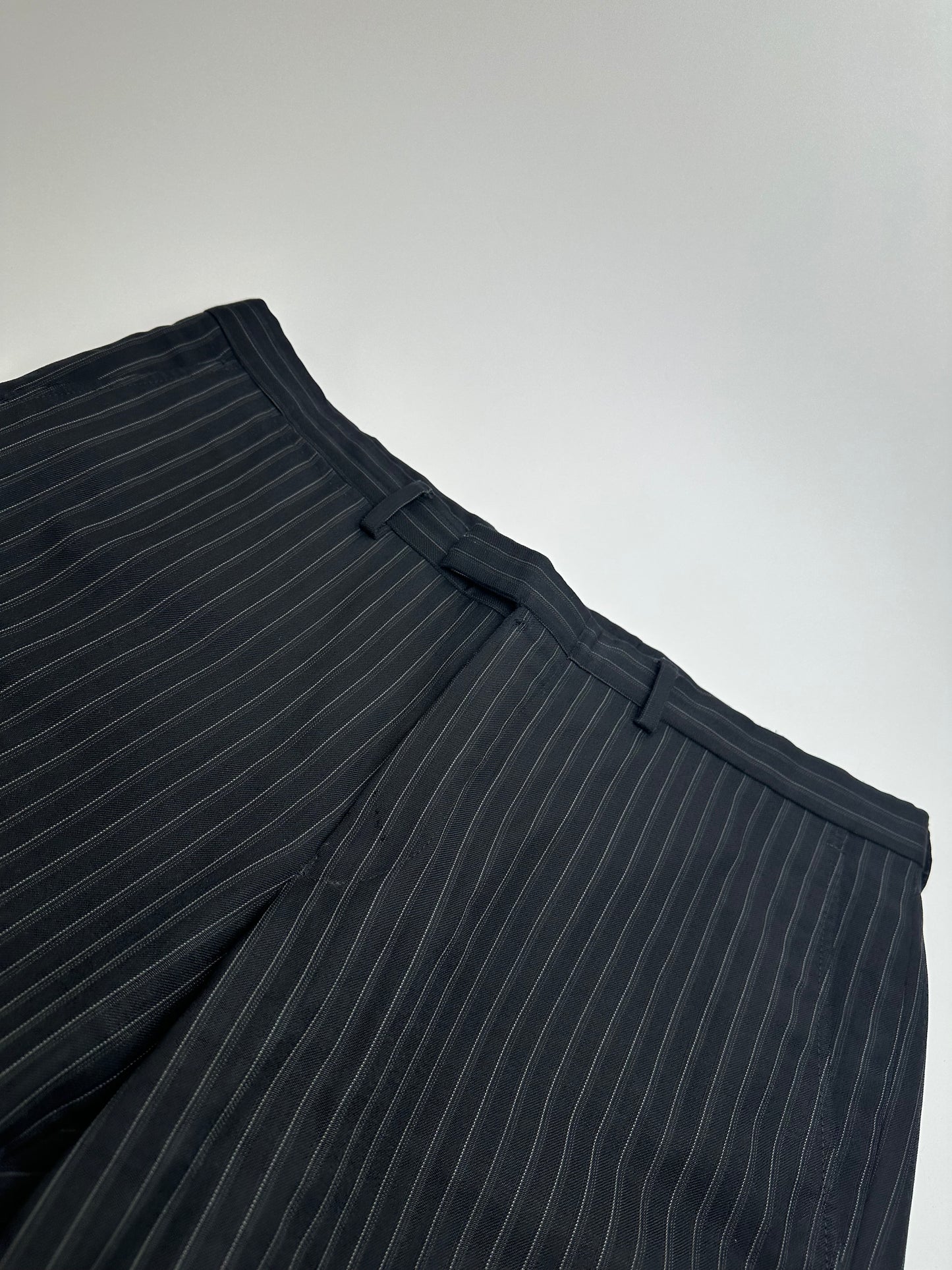 Vintage Gucci Wool Pinstripe Trousers Black M