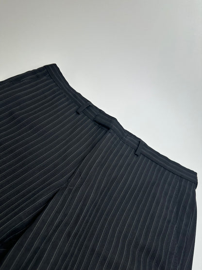 Vintage Gucci Wool Pinstripe Trousers Black M