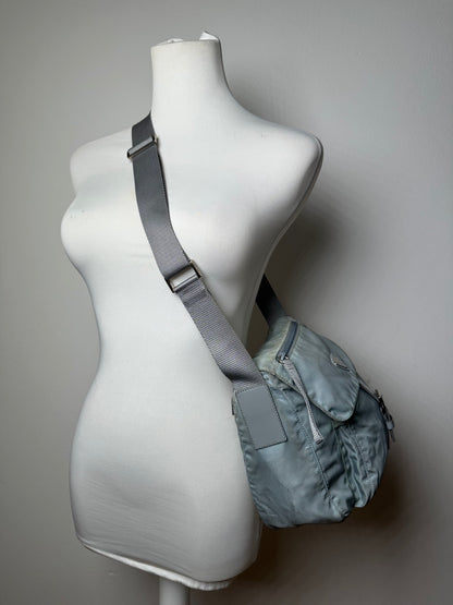 Vintage Prada Light Blue Polyester Crossbody Bag