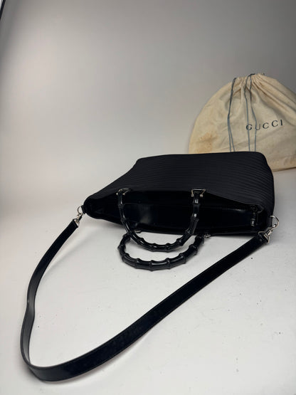 Vintage Gucci 2 Way Bamboo Bag black