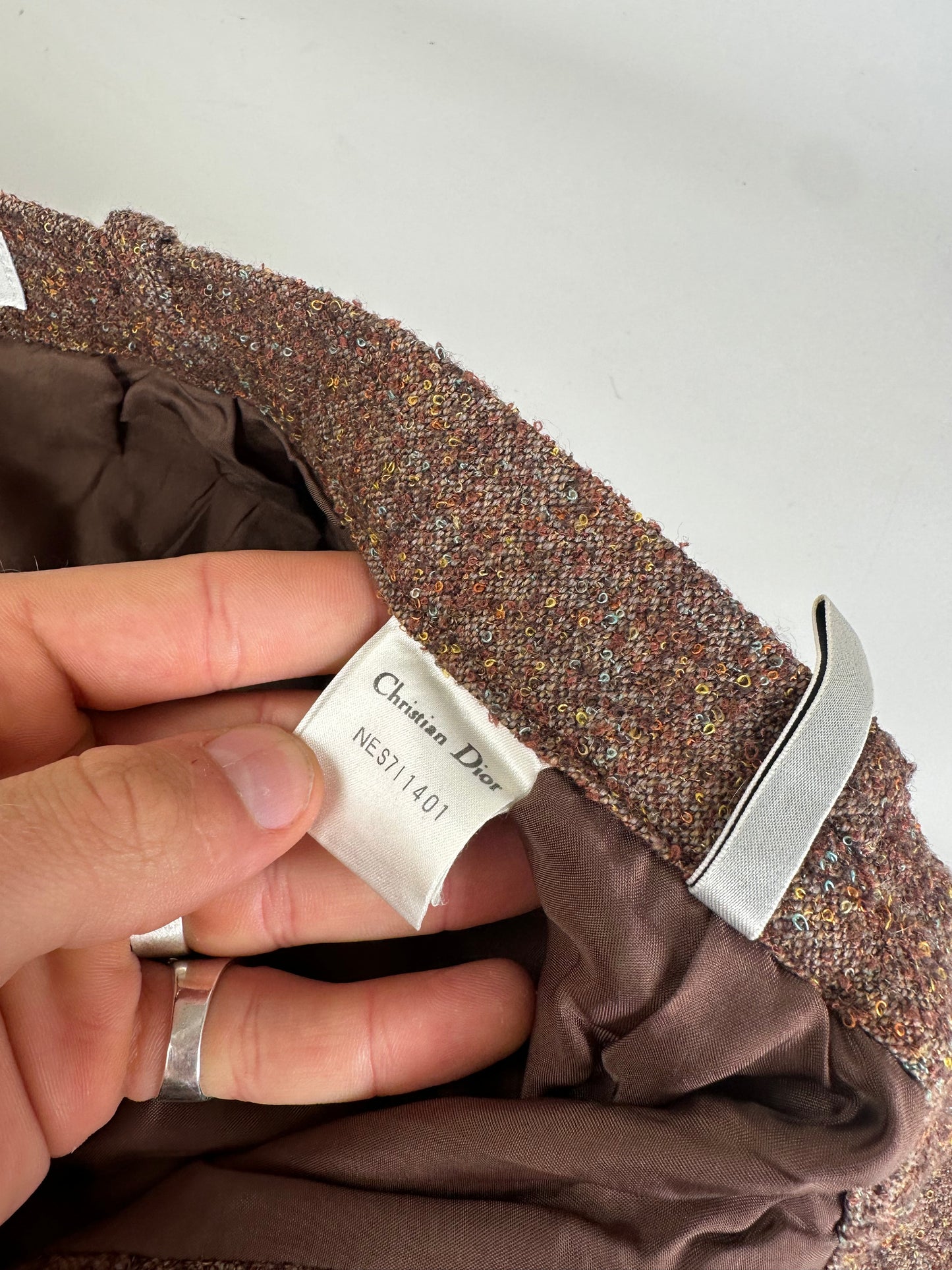 Vintage Chloe Wool Trousers Rust Brown Cream M