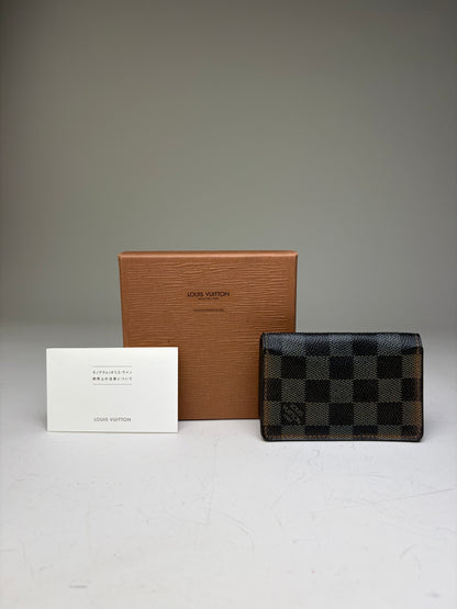 Vintage Louis Vuitton Damier Canvas Card Holder Black Brown