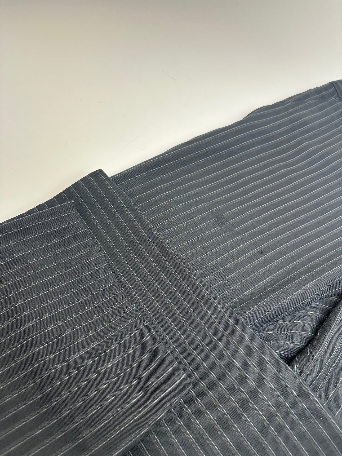 Vintage Gucci Wool Pinstripe Trousers Black M