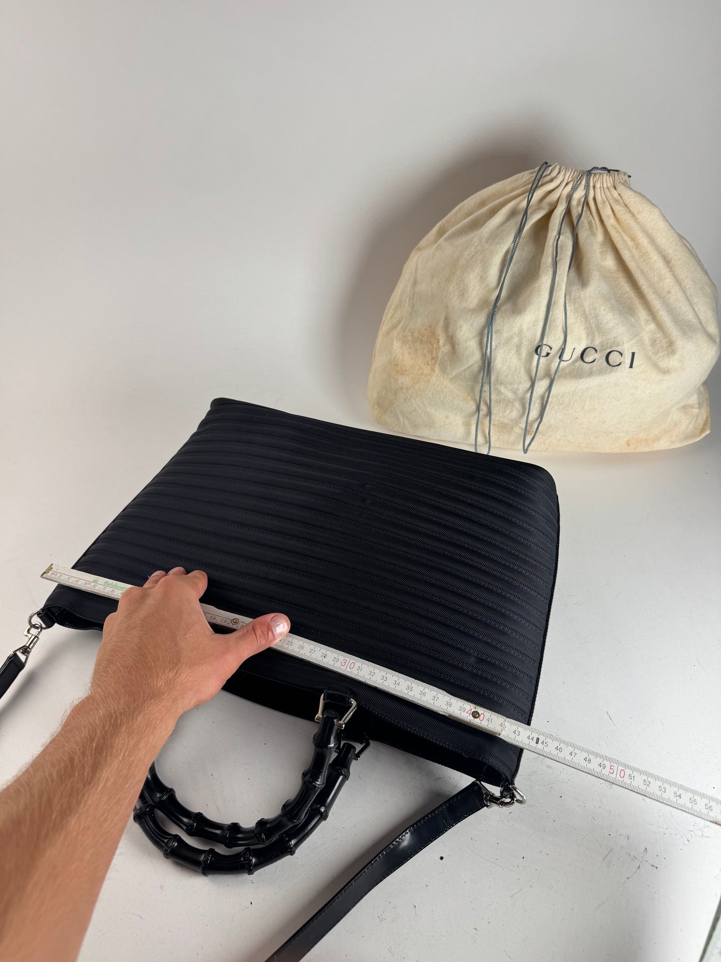 Vintage Gucci 2 Way Bamboo Bag black