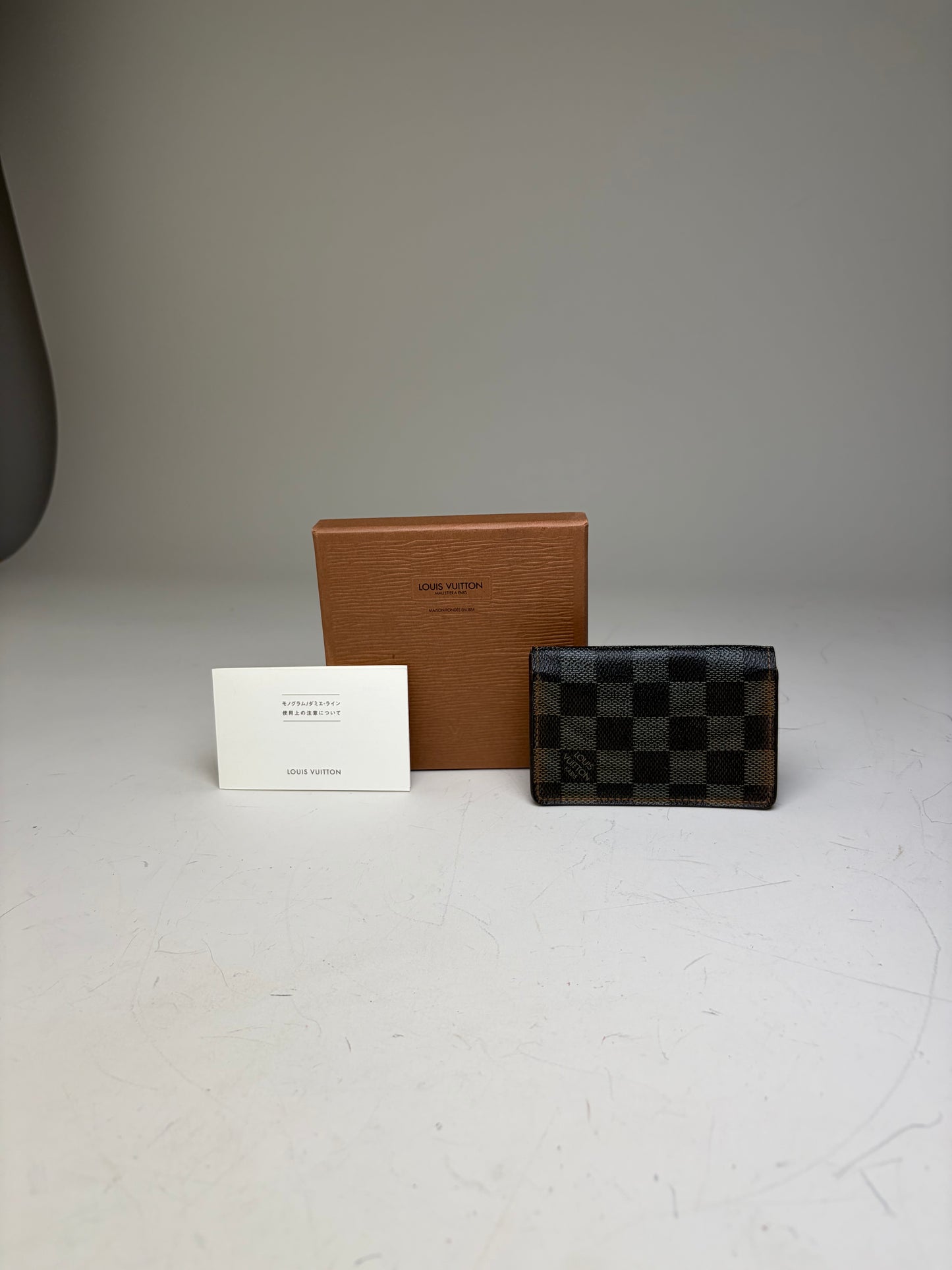 Vintage Louis Vuitton Damier Canvas Card Holder Black Brown