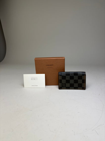 Vintage Louis Vuitton Damier Canvas Card Holder Black Brown