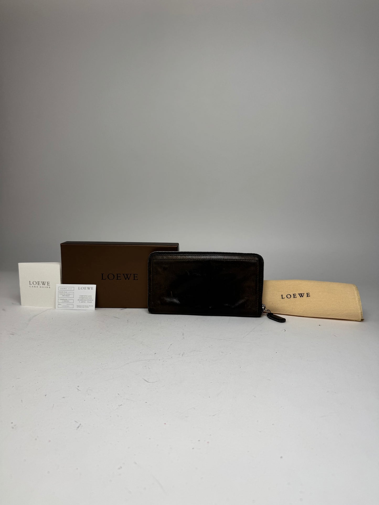 Vintage Loewe Madrid Anagram Leather Wallet Brown