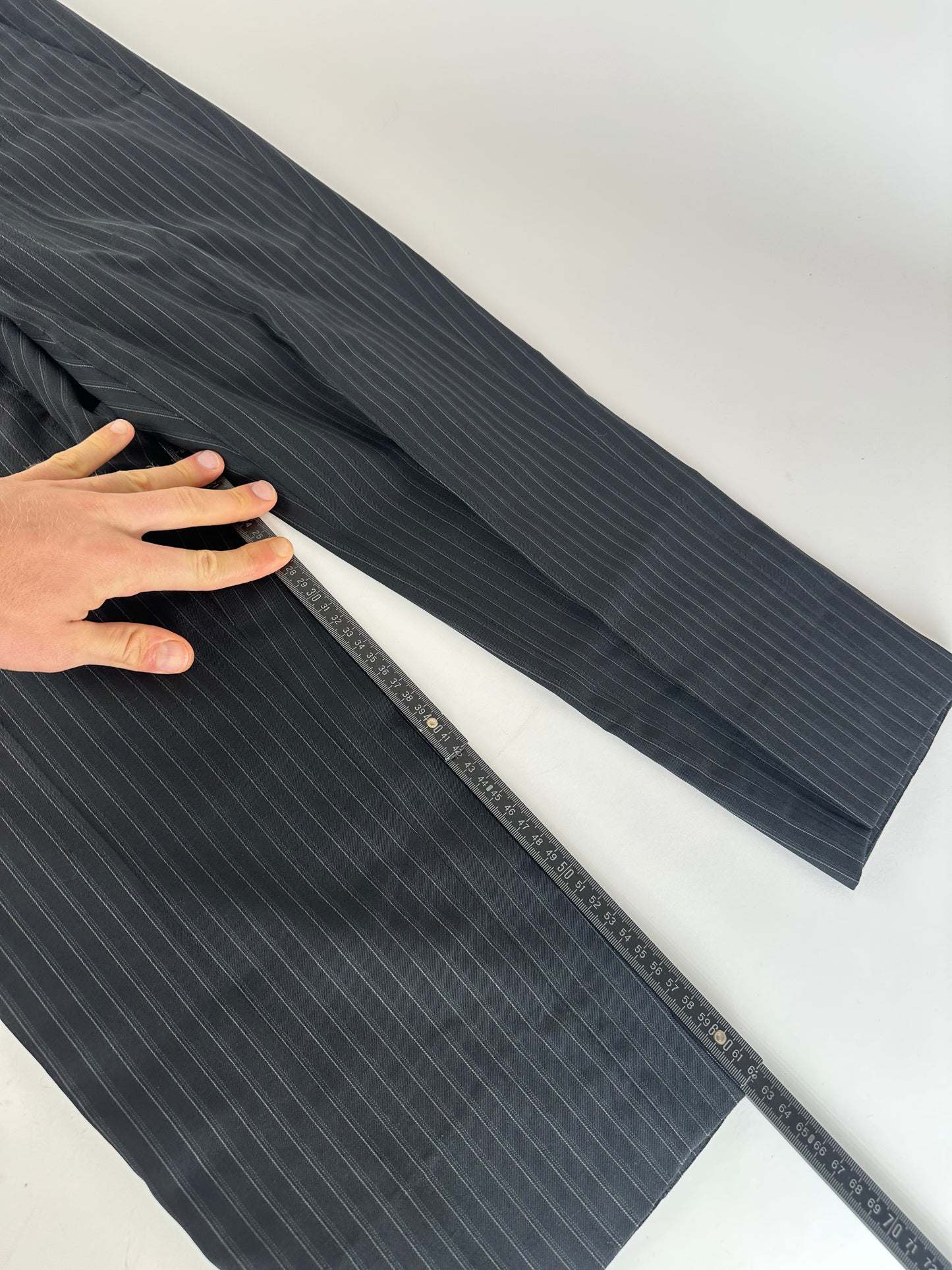 Vintage Gucci Wool Pinstripe Trousers Black M