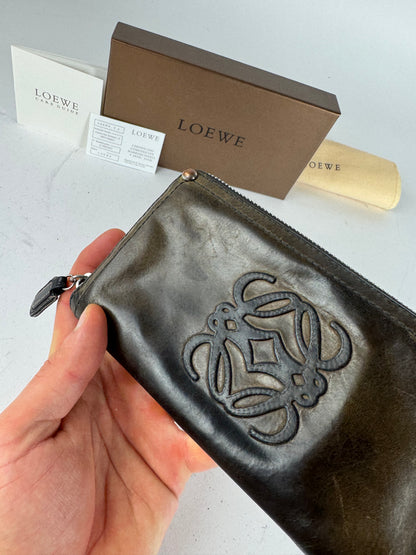 Vintage Loewe Madrid Anagram Leather Wallet Brown