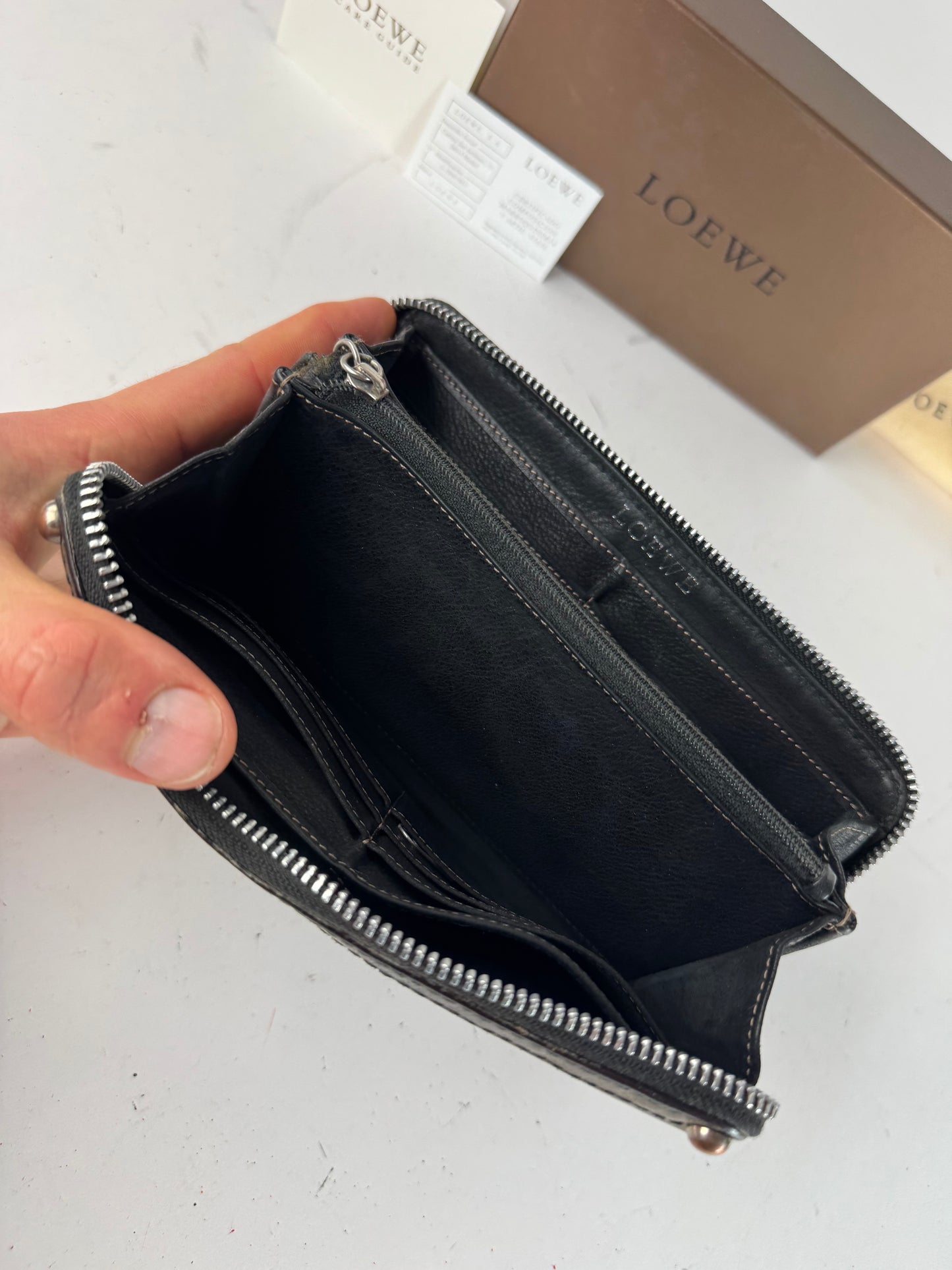 Vintage Loewe Madrid Anagram Leather Wallet Brown