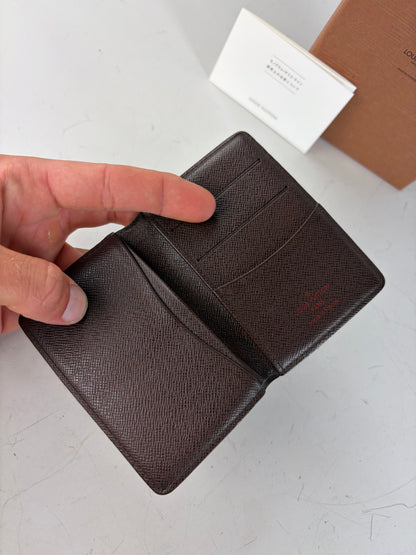 Vintage Louis Vuitton Damier Canvas Card Holder Black Brown
