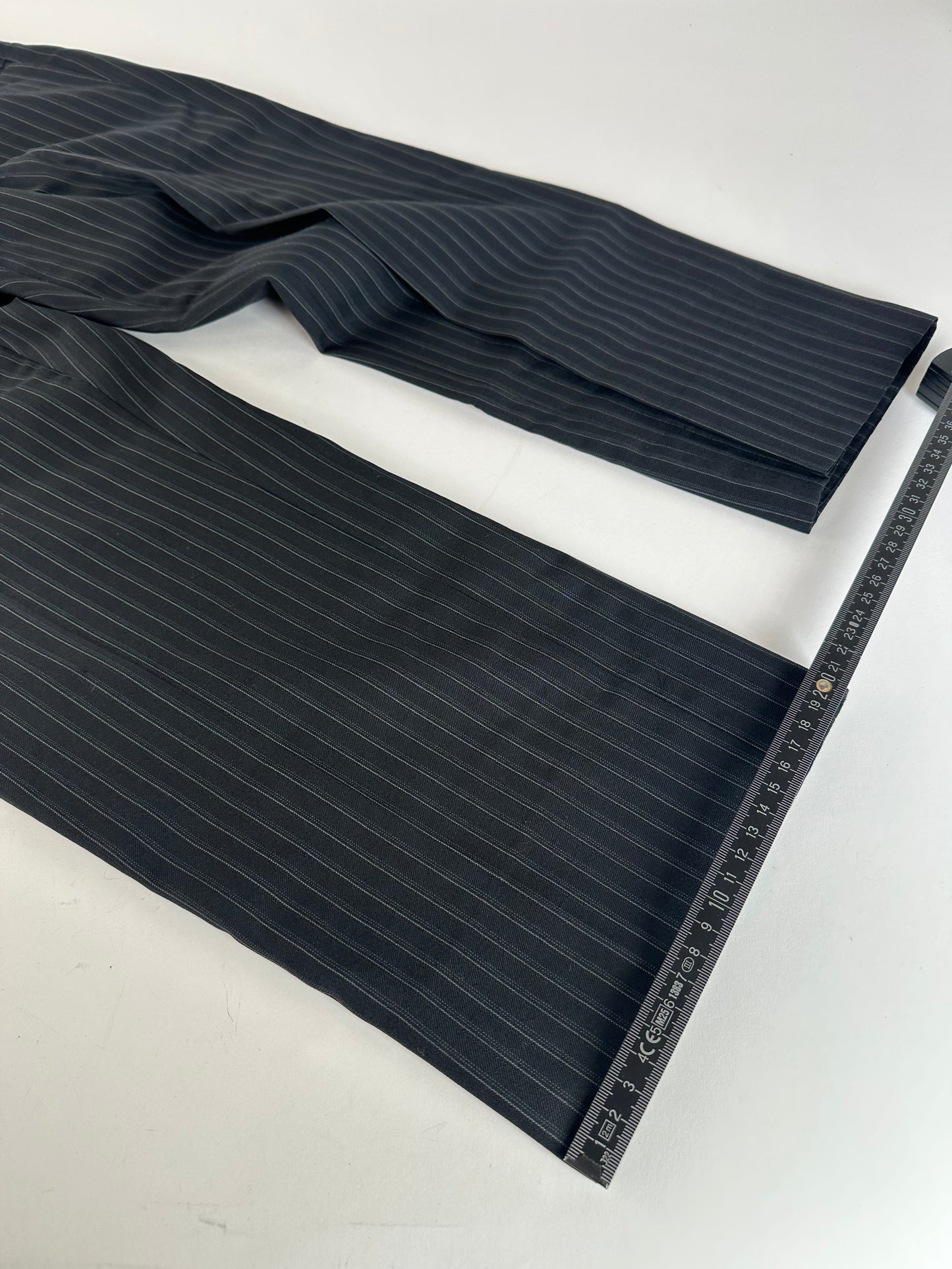 Vintage Gucci Wool Pinstripe Trousers Black M