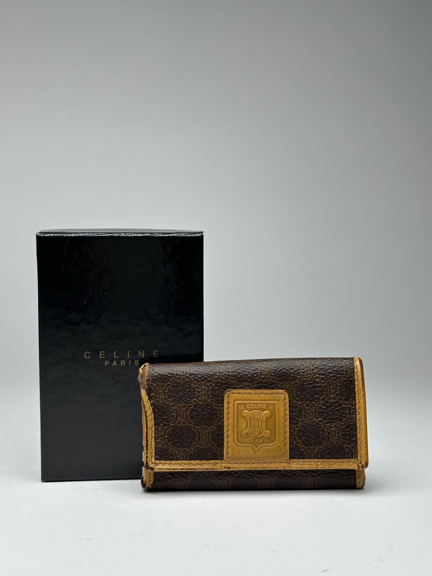 Vintage Celine Paris Leather Key Holder Brown