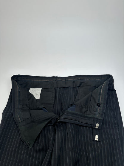 Vintage Gucci Wool Pinstripe Trousers Black M