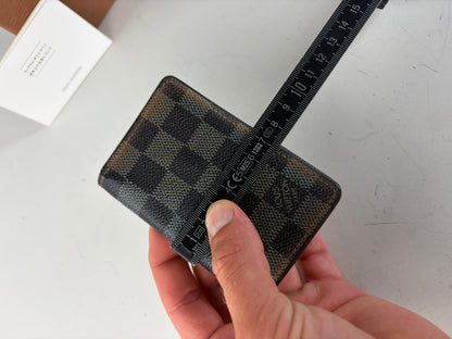 Vintage Louis Vuitton Damier Canvas Card Holder Black Brown