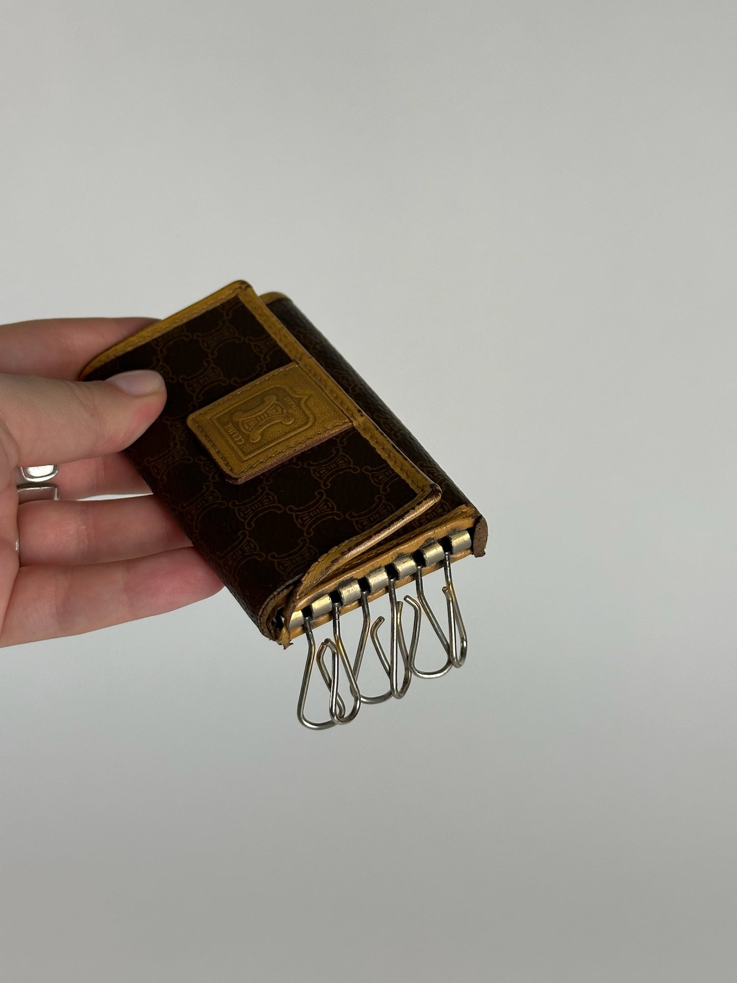 Vintage Celine Paris Leather Key Holder Brown