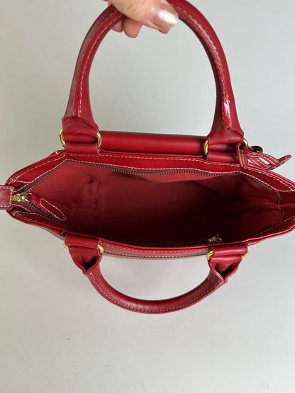 Vintage Courreges Leather Tote Bag Red Gold