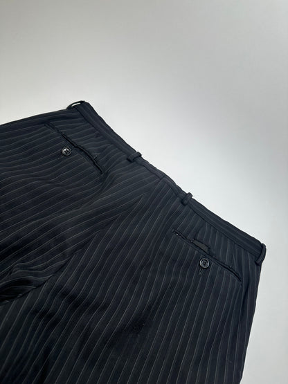 Vintage Gucci Wool Pinstripe Trousers Black M