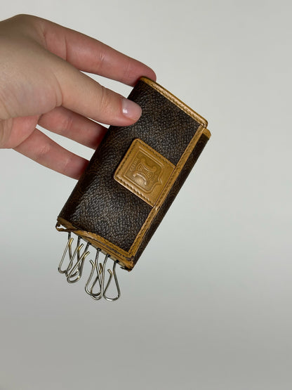 Vintage Celine Paris Leather Key Holder Brown