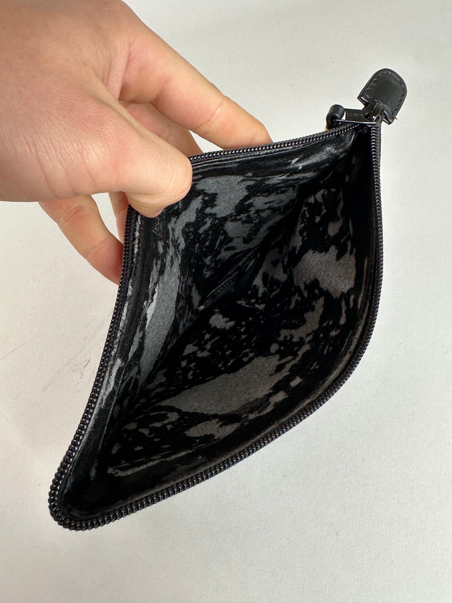 Vintage Loewe Anagram Leather Pouch Clutch Black