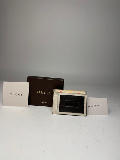 Vintage Gucci Monogram Star Card Holder White