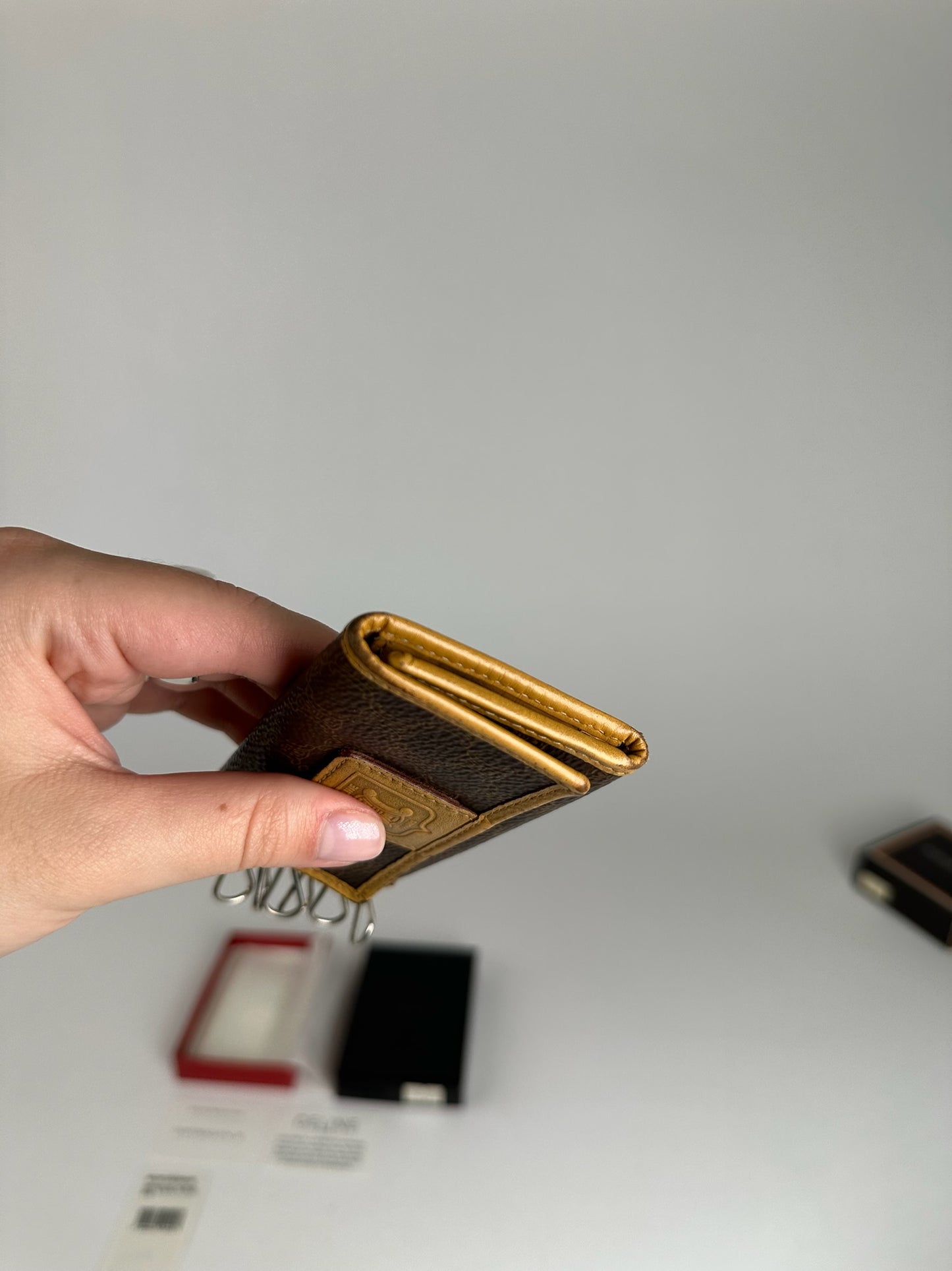 Vintage Celine Paris Leather Key Holder Brown