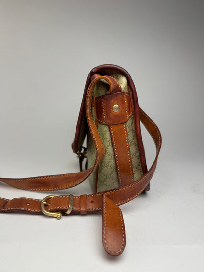 Sac vintage en cuir Céline Triomphe Monogram beige