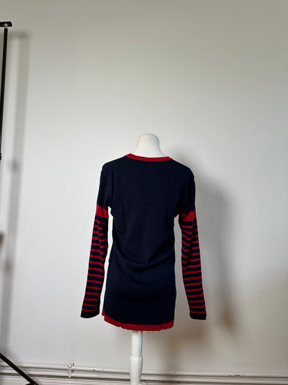 Vintage Dior Cotton Cardigan Navy Red M