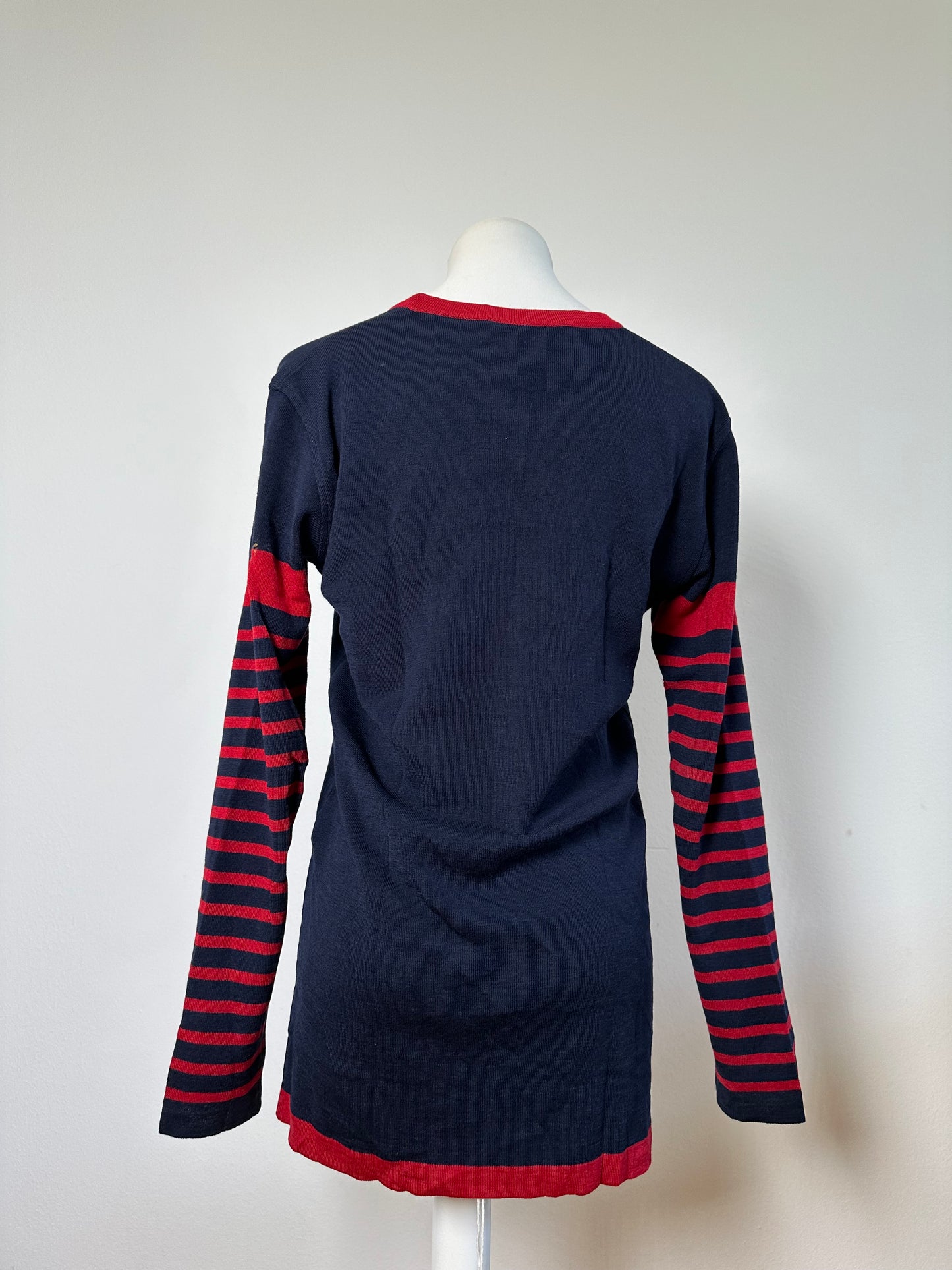 Vintage Dior Cotton Cardigan Navy Red M