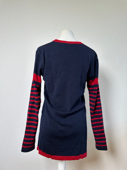Vintage Dior Cotton Cardigan Navy Red M