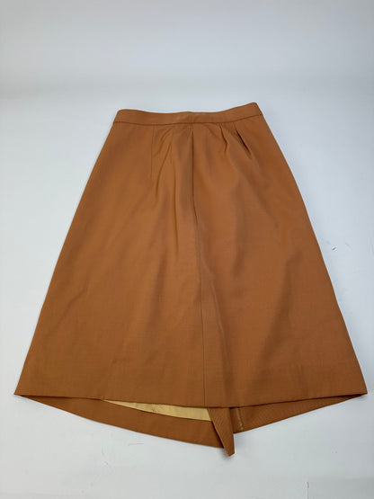 Vintage Ferragamo Wool Blend Skirt Tan M