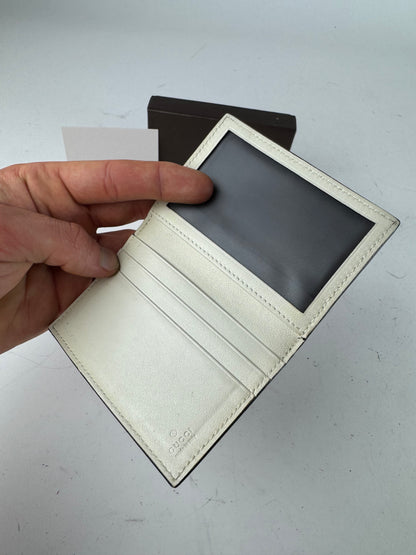 Vintage Gucci Monogram Star Card Holder White