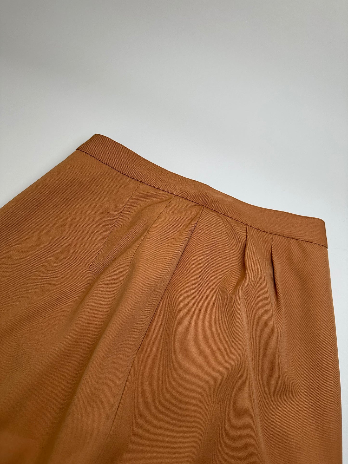 Vintage Ferragamo Wool Blend Skirt Tan M