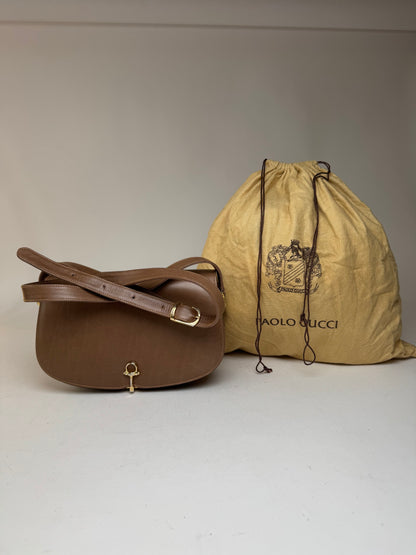 Vintage Paolo Gucci Leather Bag Brown