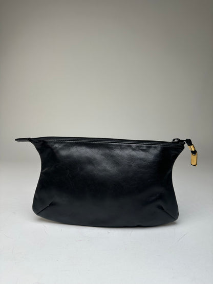 Vintage Loewe Anagram Leather Pouch Clutch Black