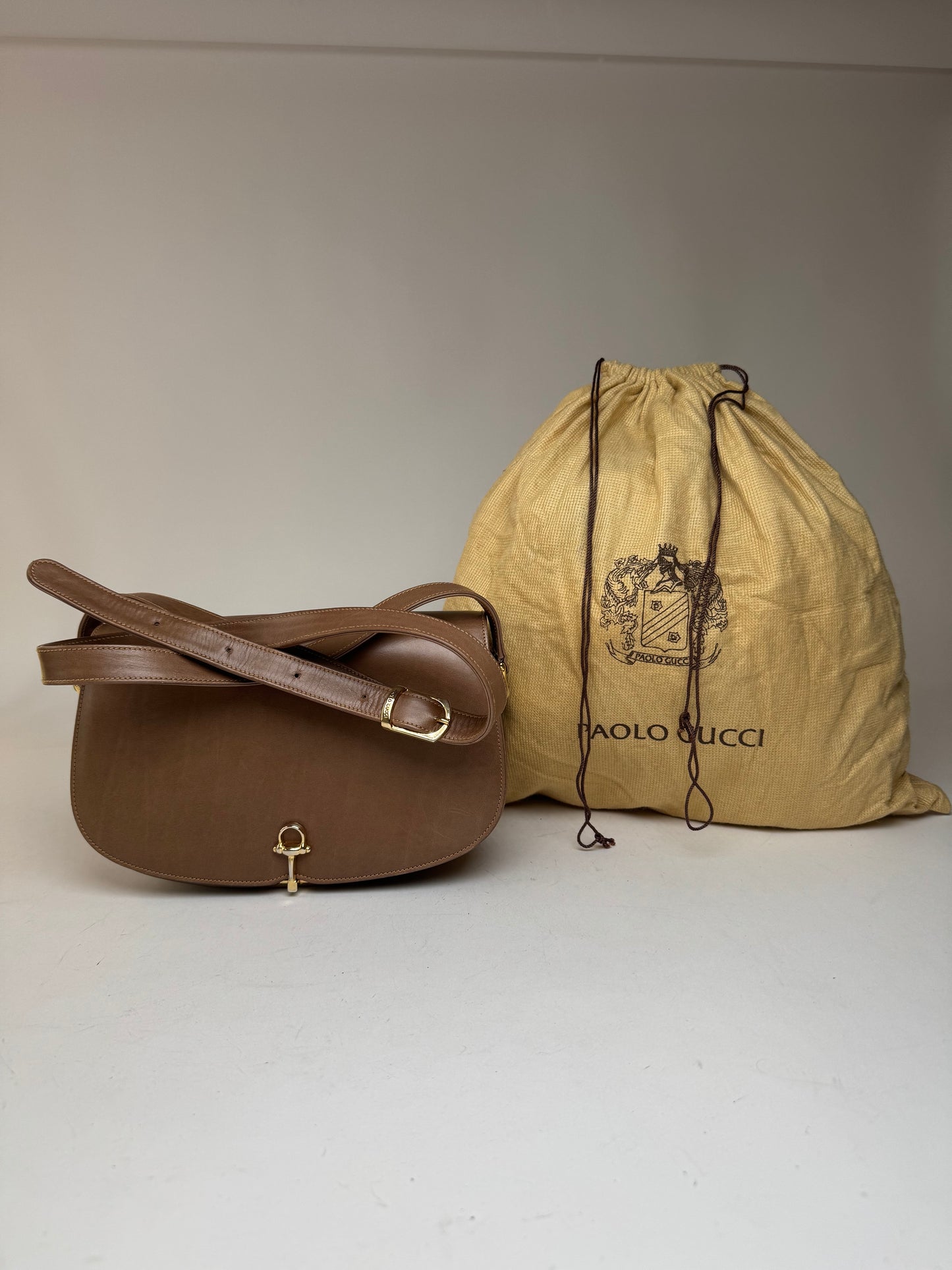 Vintage Paolo Gucci Leather Bag Brown
